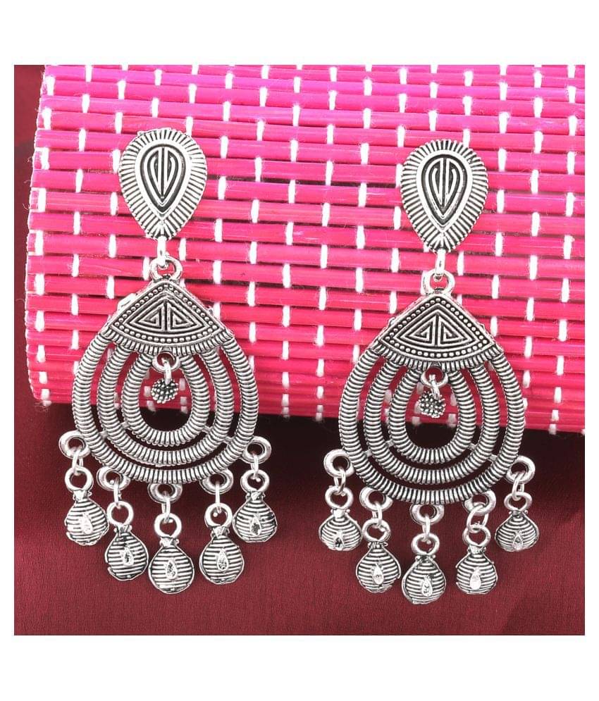     			Silver Shine Dazzling Silver Multi Dangle Drop Earrings