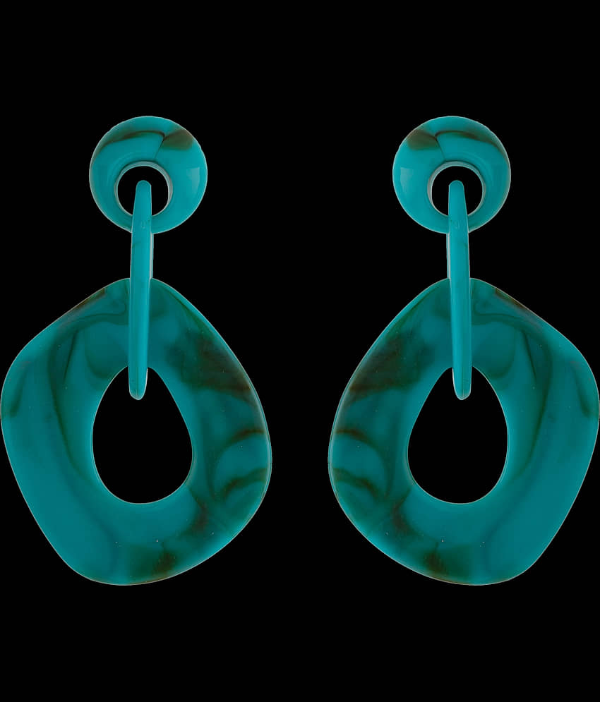 Silver Shine Elegant Ocean Blue Designer Partywear Earring For Girls And Women Jewellery - Earrings | Buy online on ZillyBuy