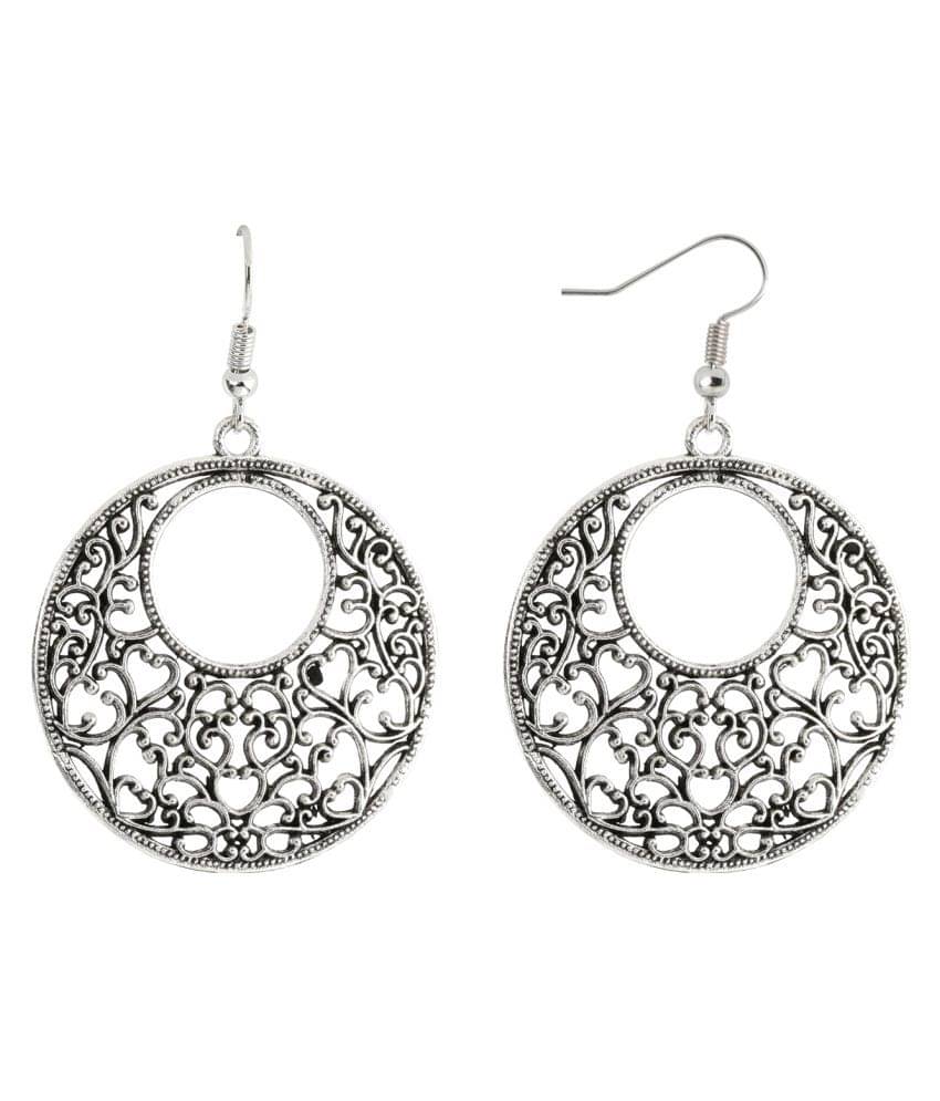     			Silver Shine Eye-Catching Silver Attractive Mughal Desgin Drop Earring For Women