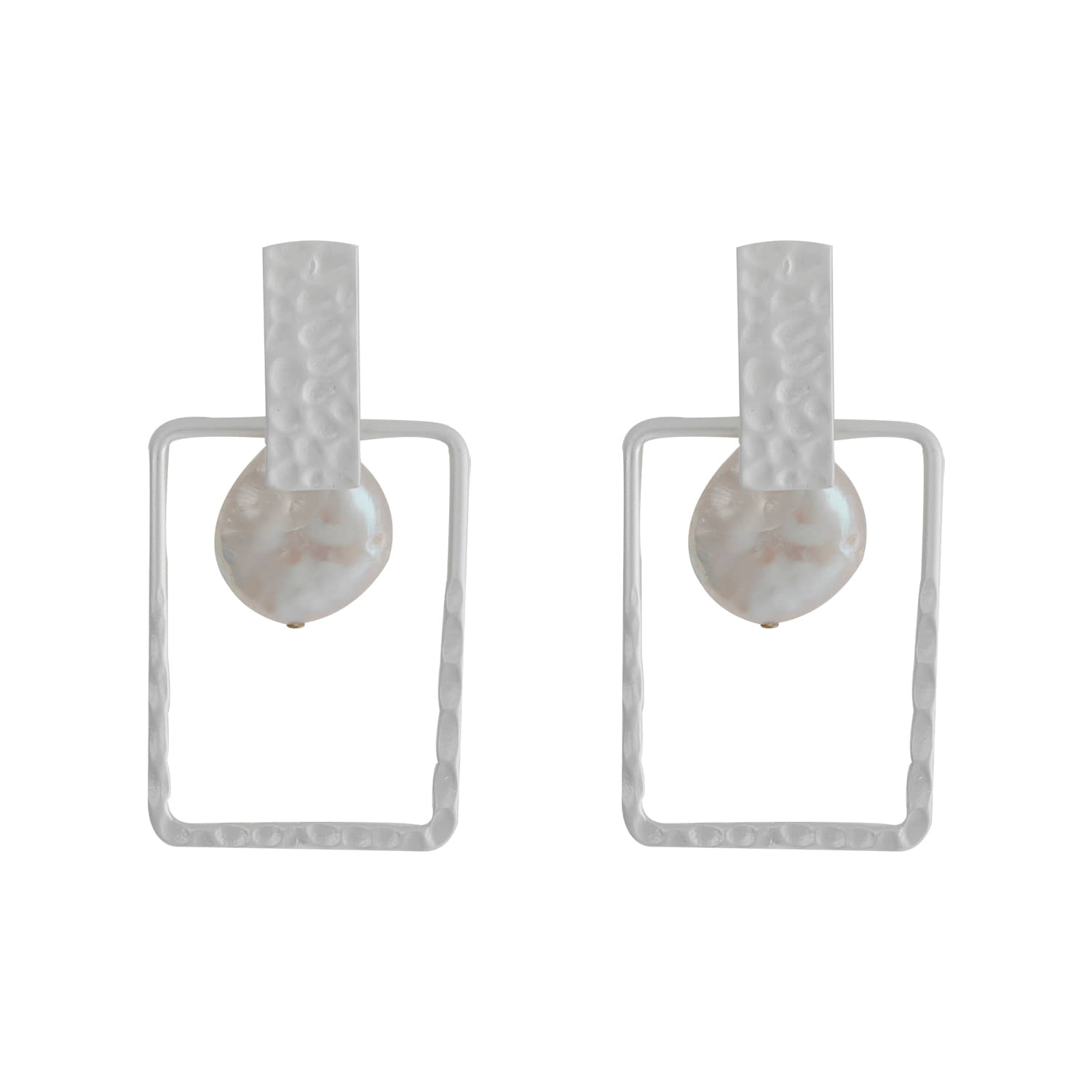 Silver Shine Glamrouse white Colour Shape Blocked Designe Drop Earring For Girls And Women Jewellery - Earrings | Buy online on ZillyBuy