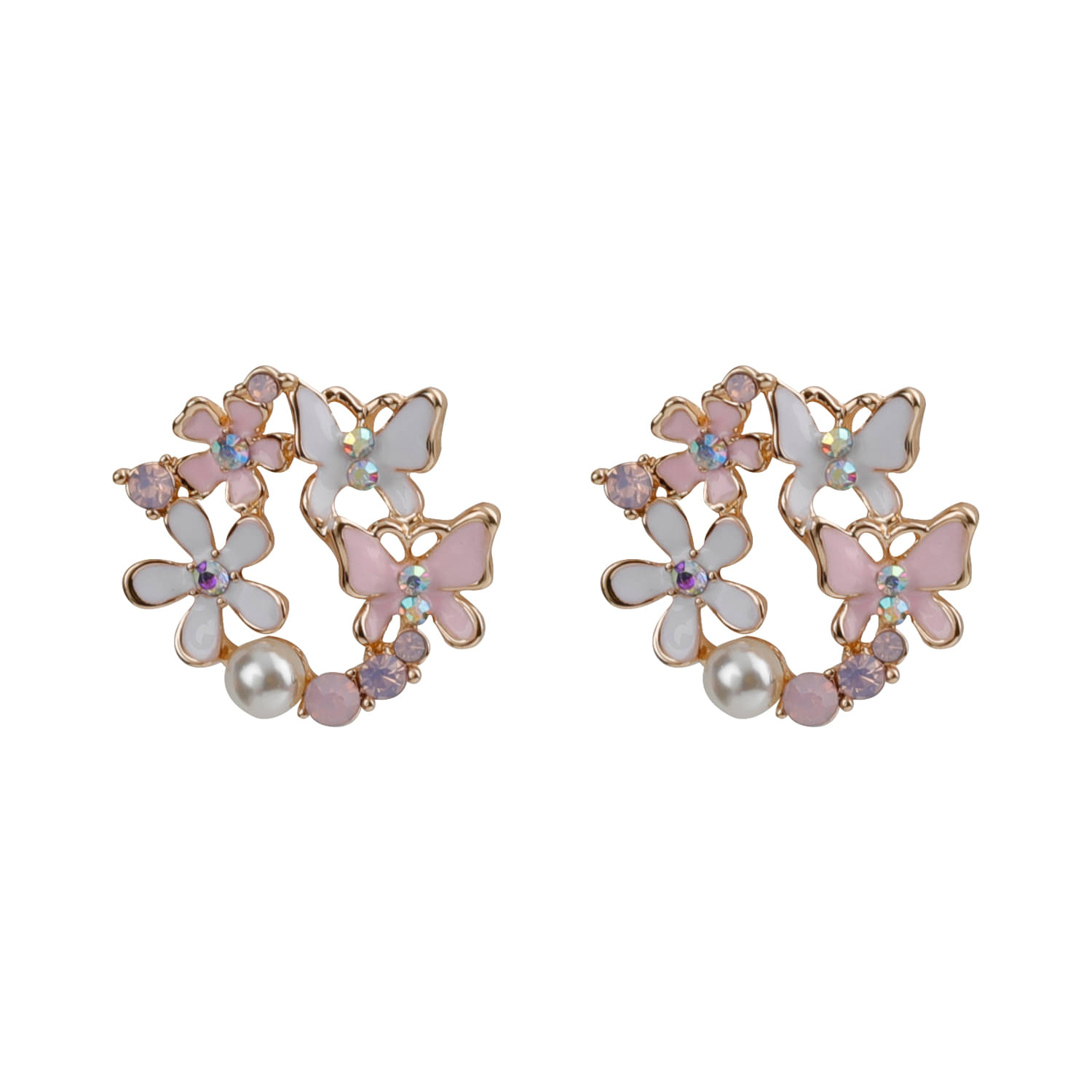 Silver Shine High Grade Pink Enamel Stylish Floral Design Stud Earring For Girl And Women     			Silver Shine High Grade Pink Enamel Stylish Floral Design Stud Earring For Girl And Women
