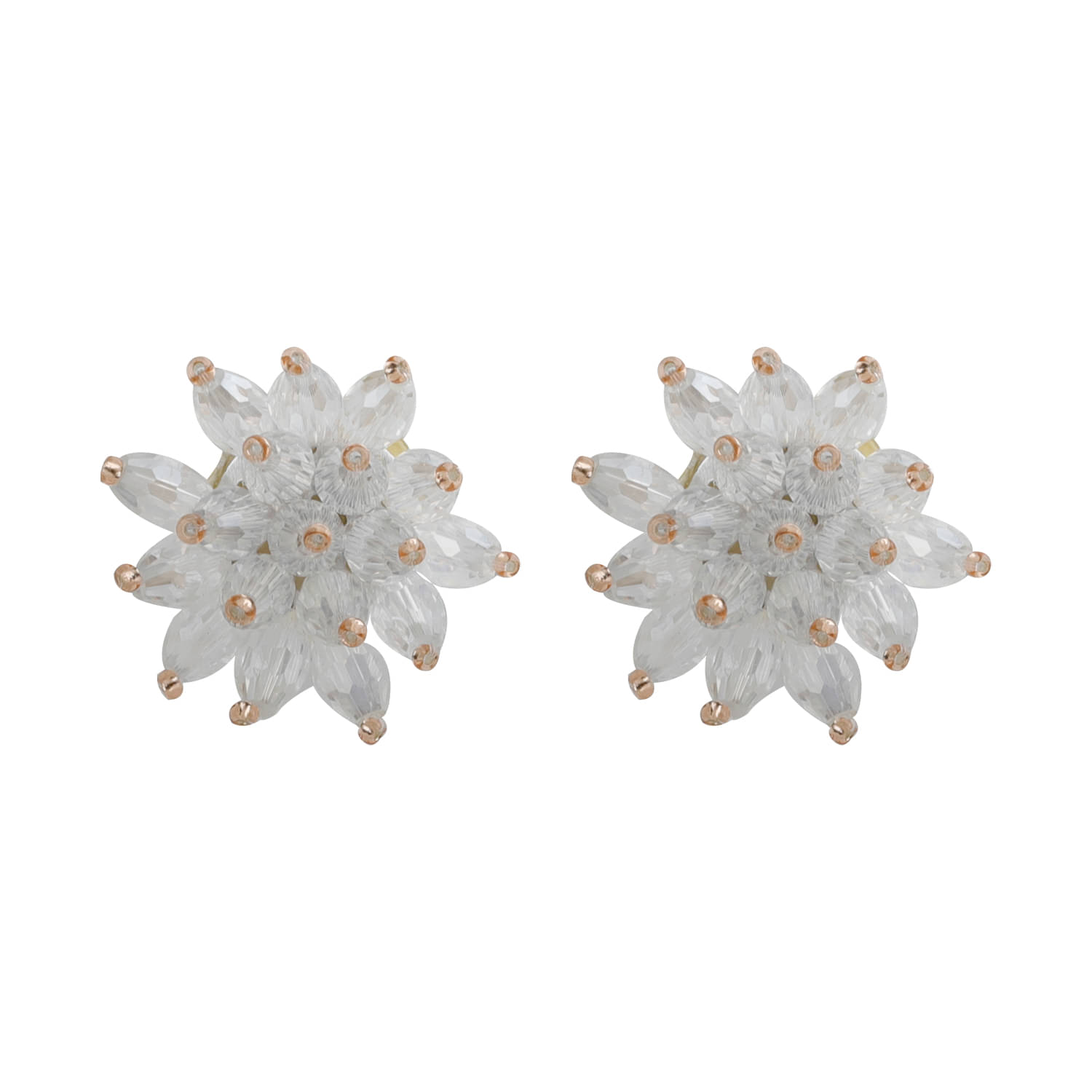     			Silver Shine Pretty White Handicraft Stud Earring Beads For Girls And Women