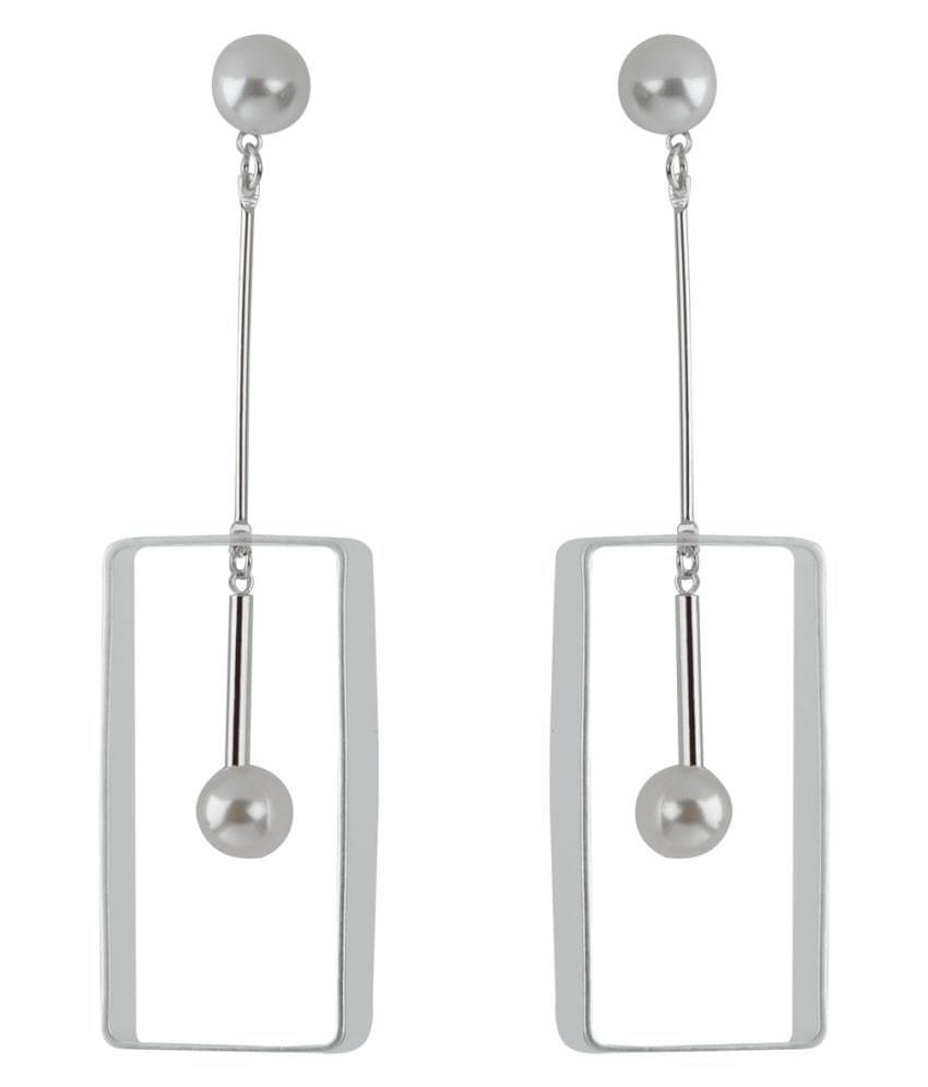 Silver Shine Silver Plated Uique Designer Partywear Pearl Drop Earring for Girls and Women Silver Shine Silver Plated Uique Designer Partywear Pearl Drop Earring for Girls and Women