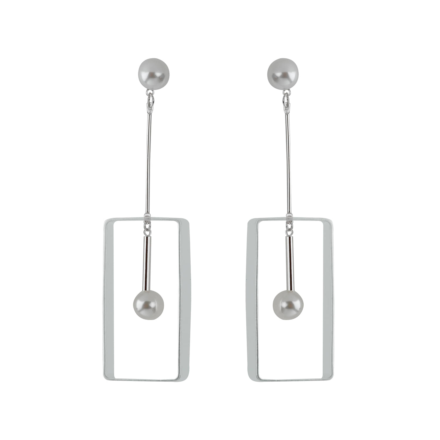     			Silver Shine Silver Plated Uique Designer Partywear Pearl Drop Earring for Girls and Women