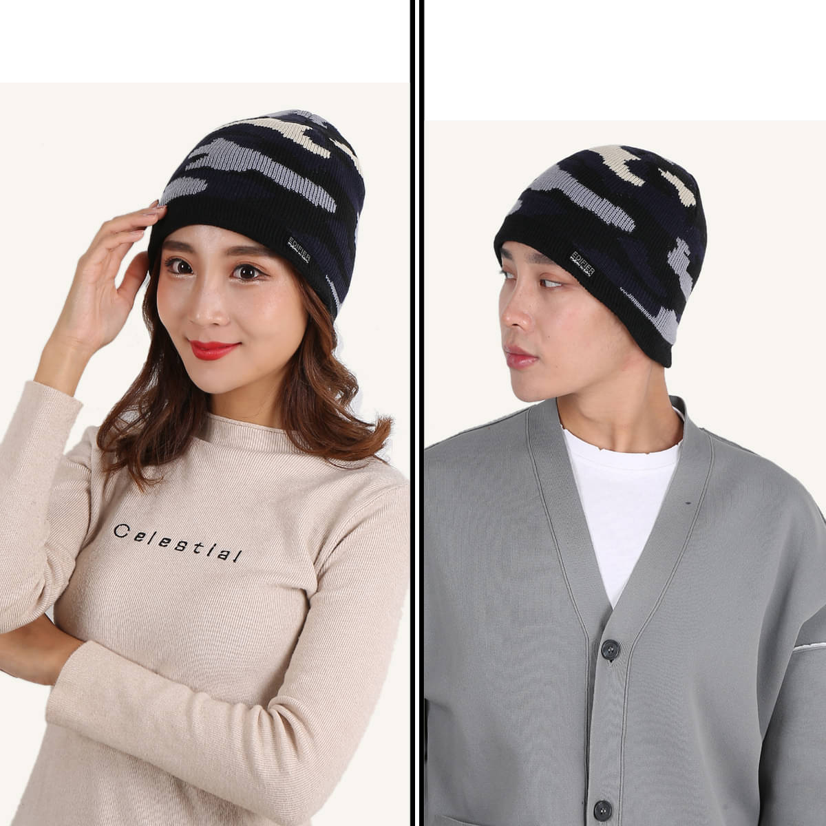     			Edifier Woollen Winter Cap for Men & Women (Pack of 2)