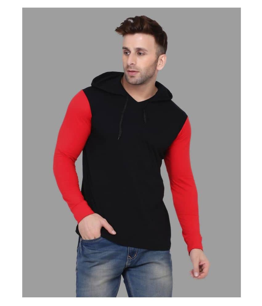 Tfurnish Cotton Blend Black Solids T-Shirt