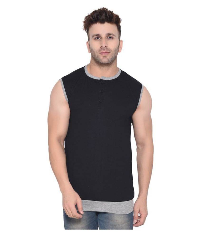 Tfurnish Cotton Blend Black Solids T-Shirt     			Tfurnish Cotton Blend Black Solids T-Shirt