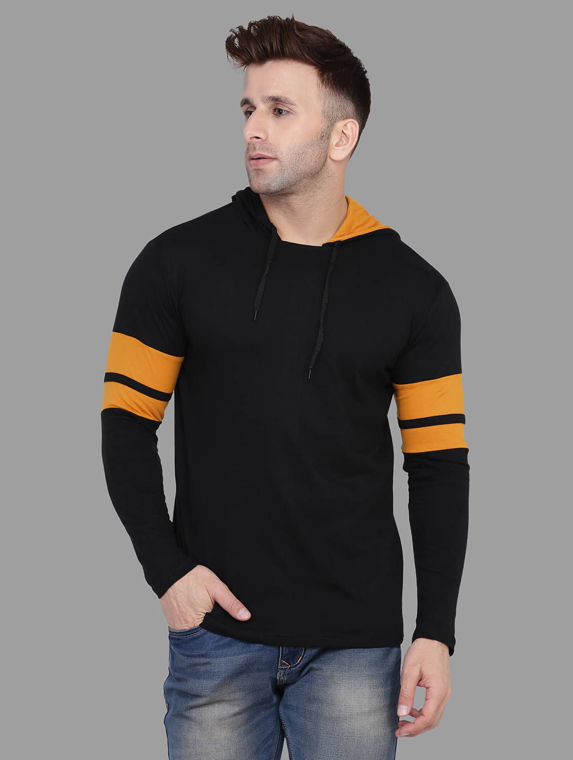 Tfurnish Cotton Blend Gold Solids T-Shirt Tfurnish Cotton Blend Gold Solids T-Shirt