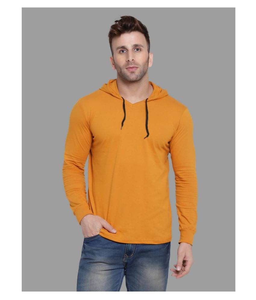 Tfurnish Cotton Blend Gold Solids T-Shirt Tfurnish Cotton Blend Gold Solids T-Shirt