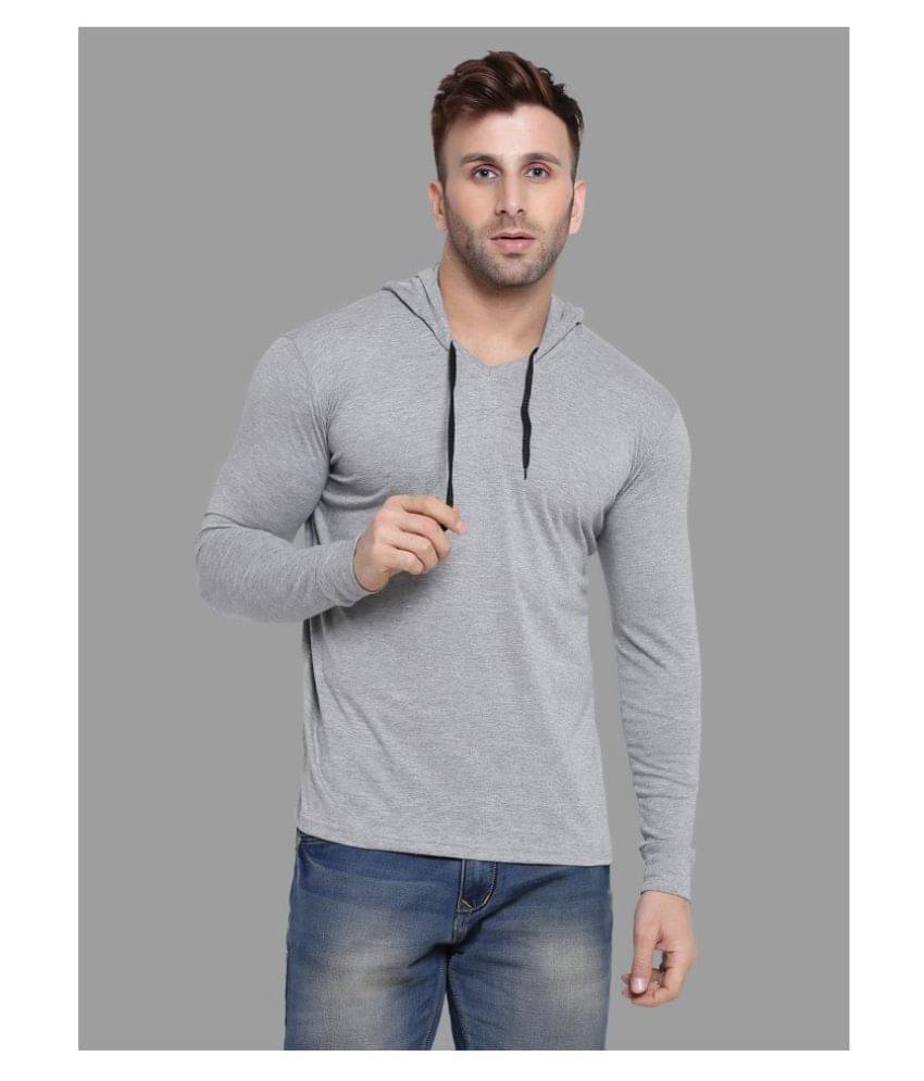     			Tfurnish Cotton Blend Grey Solids T-Shirt