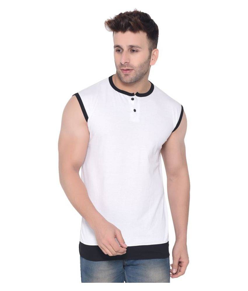 Tfurnish Cotton Blend White Solids T-Shirt Tfurnish Cotton Blend White Solids T-Shirt