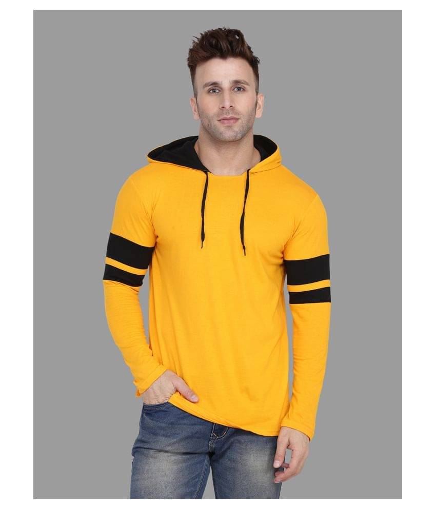     			Tfurnish Cotton Blend Yellow Solids T-Shirt