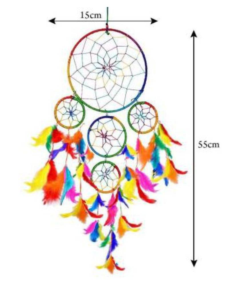     			jsk collection Feather Multicolour Dream Catcher - Pack of 1 ( X cms )