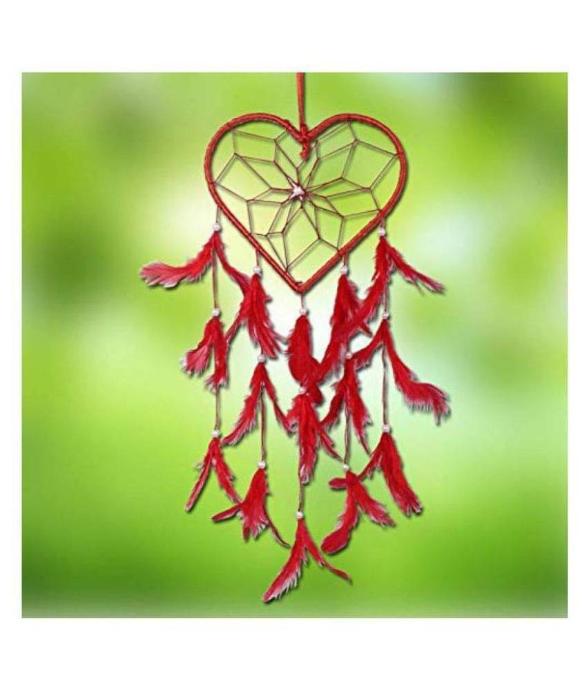     			jsk collection Feather Red Dream Catcher - Pack of 1 ( X cms )