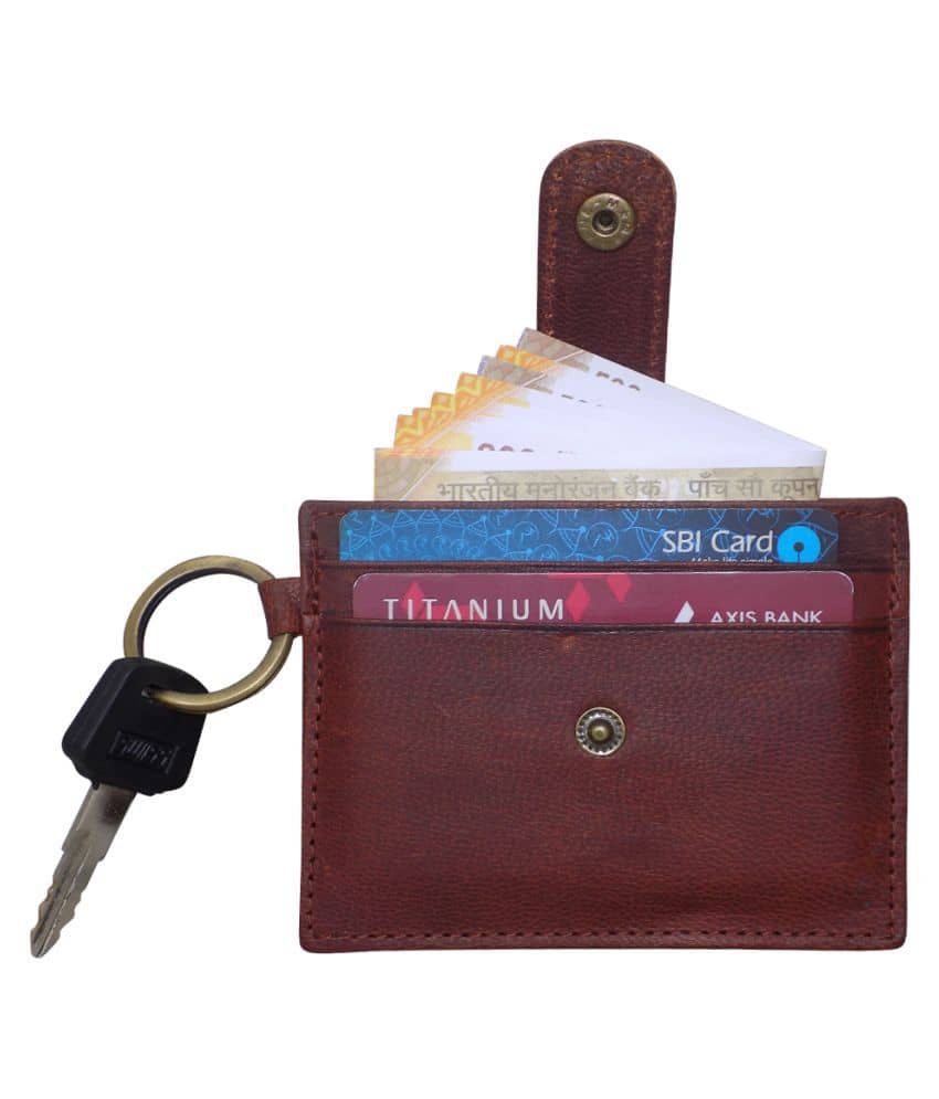 Style 98 Button Brown Card Holder - Handbags | Buy online on ZillyBuy