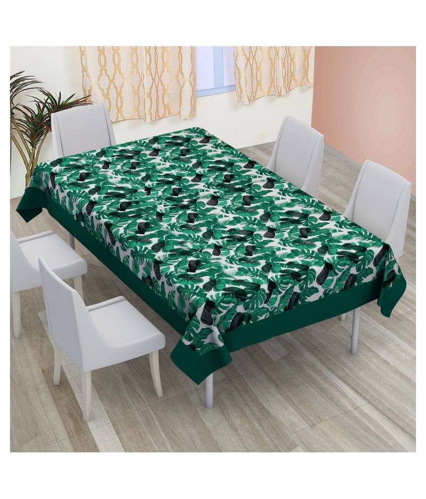 DECOTREE Floral Cotton 6 Seater Rectangle Table Covers ( 198 x 137 ) cm Green DECOTREE Floral Cotton 6 Seater Rectangle Table Covers ( 198 x 137 ) cm Green