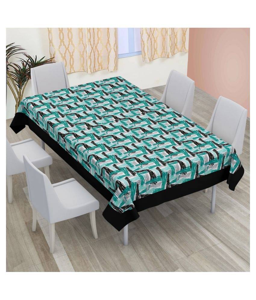     			DECOTREE Abstract Cotton 8 Seater Rectangle Table Covers ( 228 x 152 ) cm Aqua