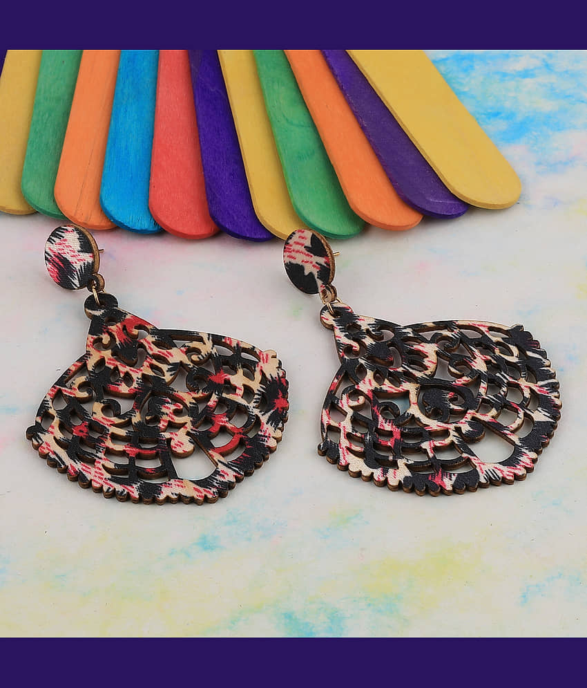 SILVER SHINE Ethnic Party Wear Dangler Wooden Earrings For Girls and Women - Earrings | Buy online on ZillyBuy
