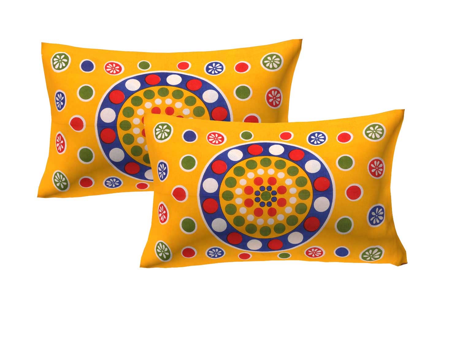 Shagun Online Pack of 2 Yellow Pillow Cover