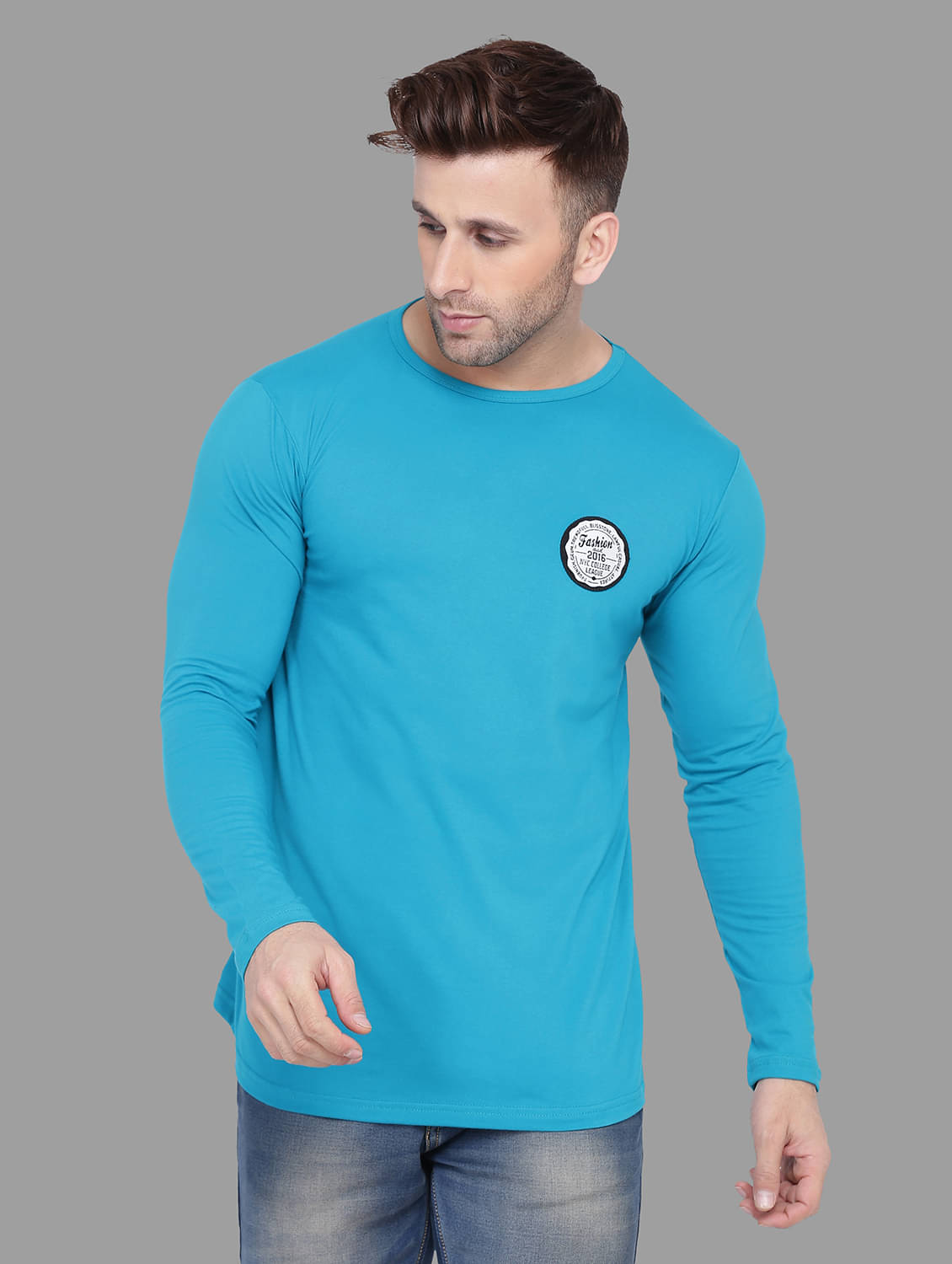 Tfurnish Cotton Blend Turquoise Solids T-Shirt Tfurnish Cotton Blend Turquoise Solids T-Shirt