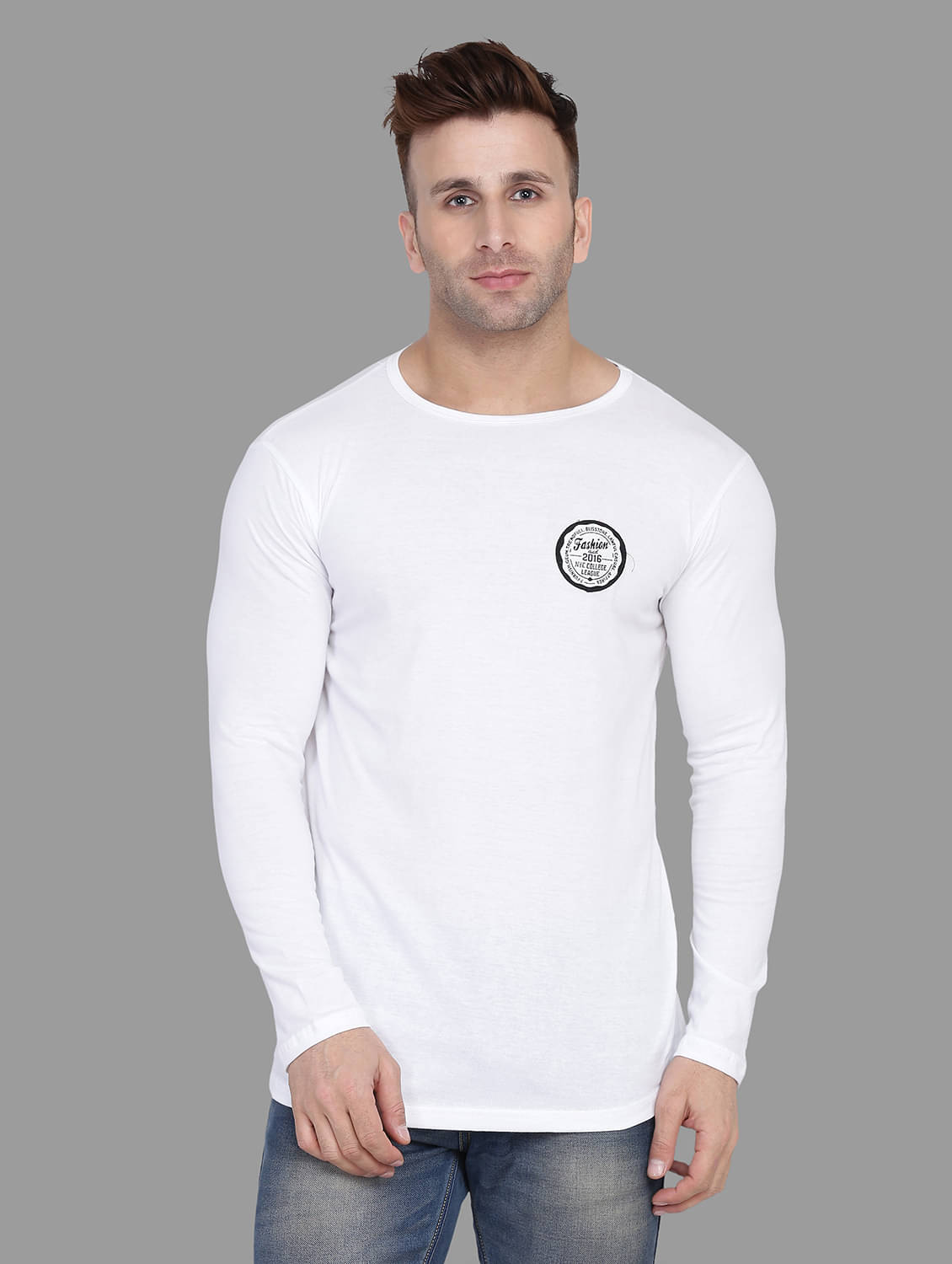 Tfurnish Cotton Blend White Solids T-Shirt Tfurnish Cotton Blend White Solids T-Shirt