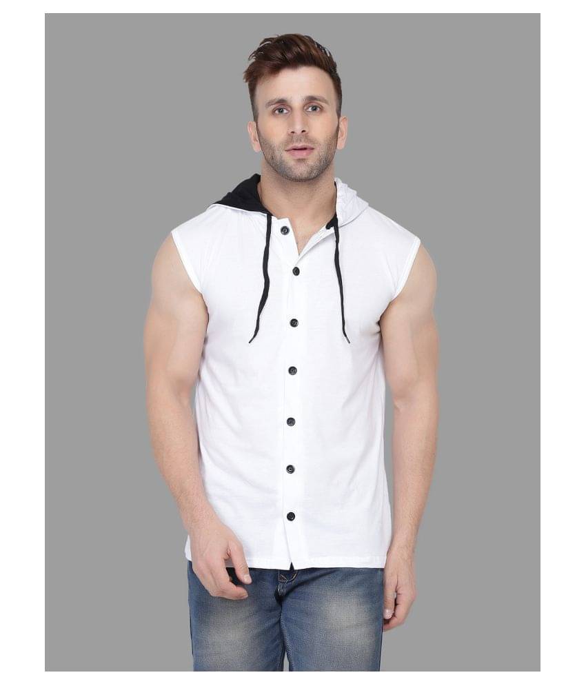 Tfurnish Cotton Blend White Solids T-Shirt Tfurnish Cotton Blend White Solids T-Shirt