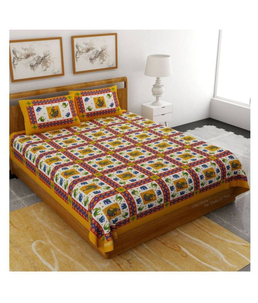     			Uniqchoice Cotton King Bedsheet ( Yellow )