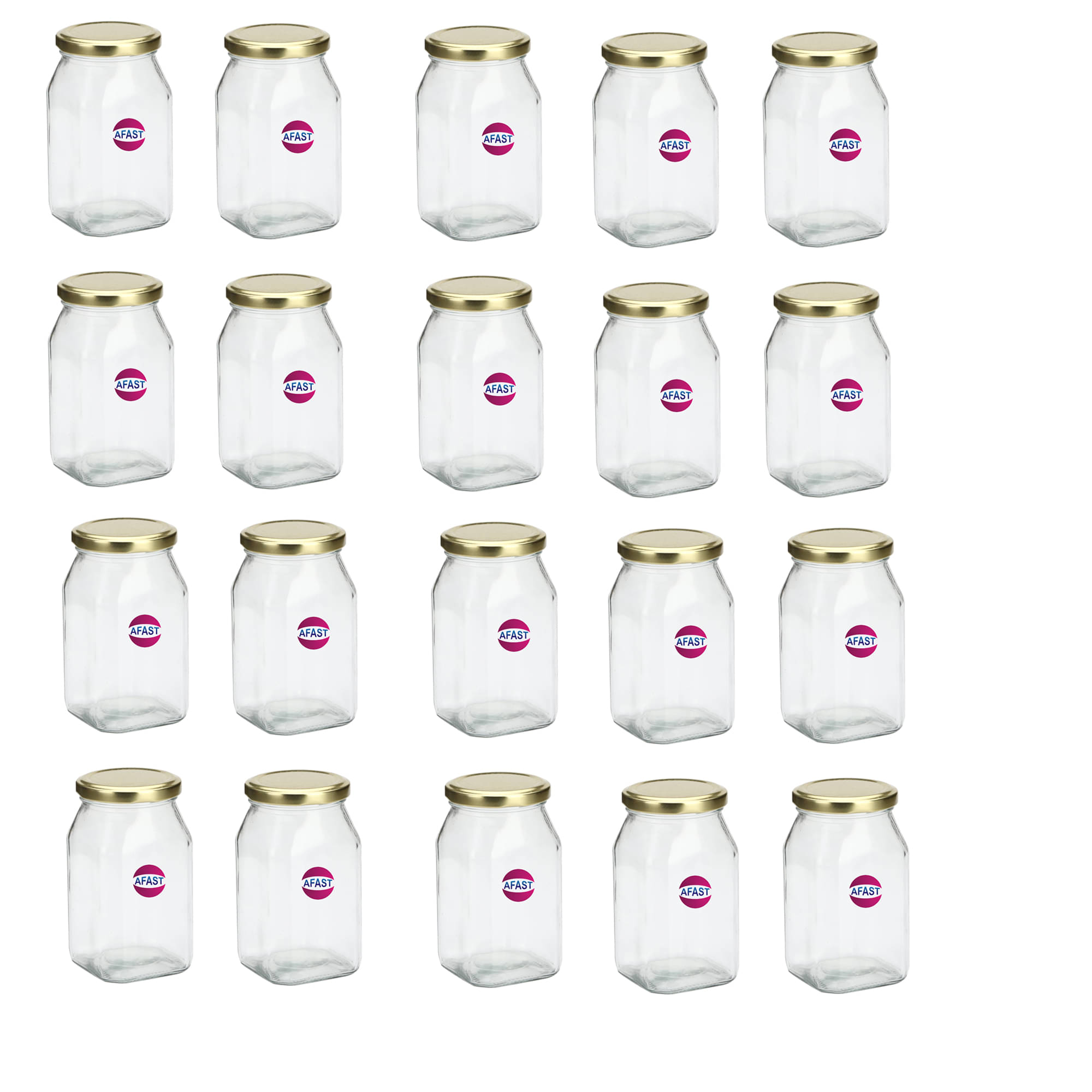     			Somil Glass Container, Transparent, Pack Of 20, 300 ml
