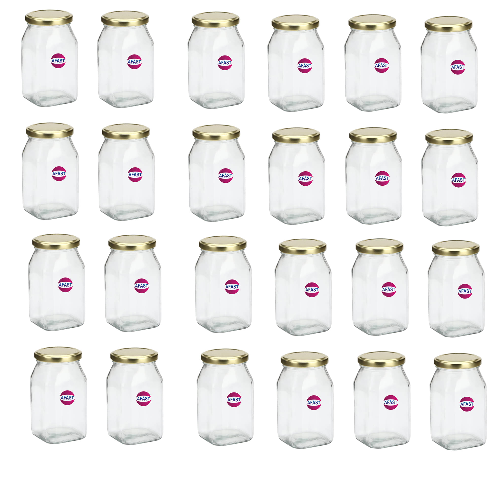     			Somil Glass Container, Transparent, Pack Of 24, 300 ml