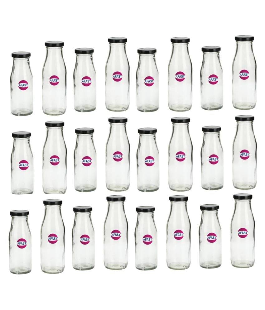     			Somil Glass Storage Bottle, Transparent, Pack Of 24, 300 ml