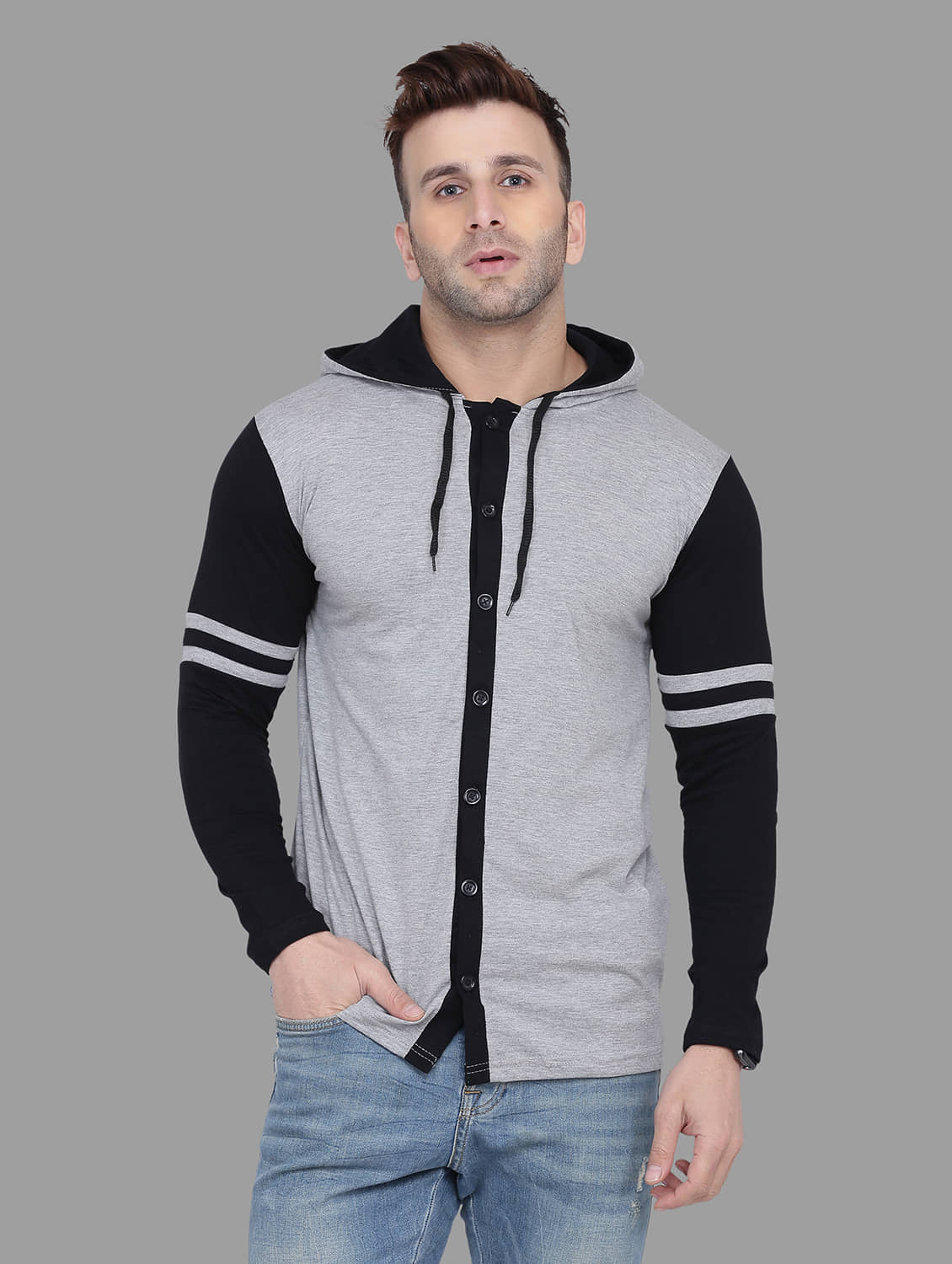 Tfurnish Cotton Blend Black Solids T-Shirt