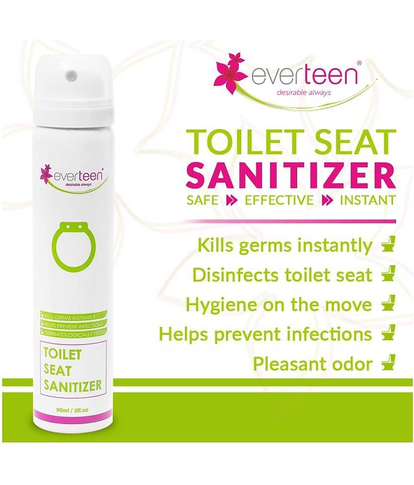 everteen Instant Toilet Seat Sanitizer Spray for Feminine Hygiene in Women - 4 Packs (90ml Each)