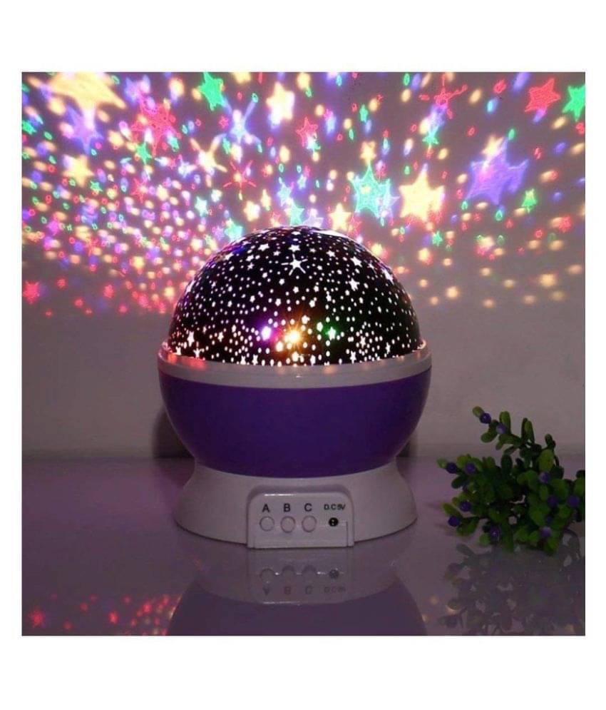 MOHANKHEDA Star Master Colorful LED 360 Degree Rotating Moon Light Projector Night Lamp with USB Cable Kids Room Night Bulb - Pack of 1 MOHANKHEDA Star Master Colorful LED 360 Degree Rotating Moon Light Projector Night Lamp with USB Cable Kids Room Night Bulb - Pack of 1