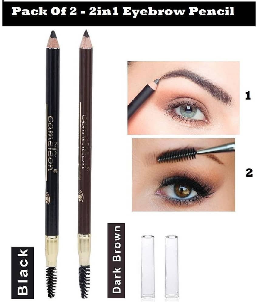 Cameleon Eyebrow Pencil | Pack of 2(Shade - Black and Brown) - Makeup - Eyes | Buy online on ZillyBuy