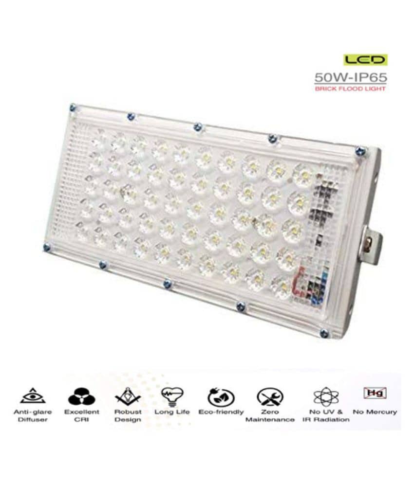 EmmEmm 50 Watts IP 65 Waterproof Flood Light Cool Day Light - Pack of 1 - Sports and Fitness Equipment | Buy online on ZillyBuy
