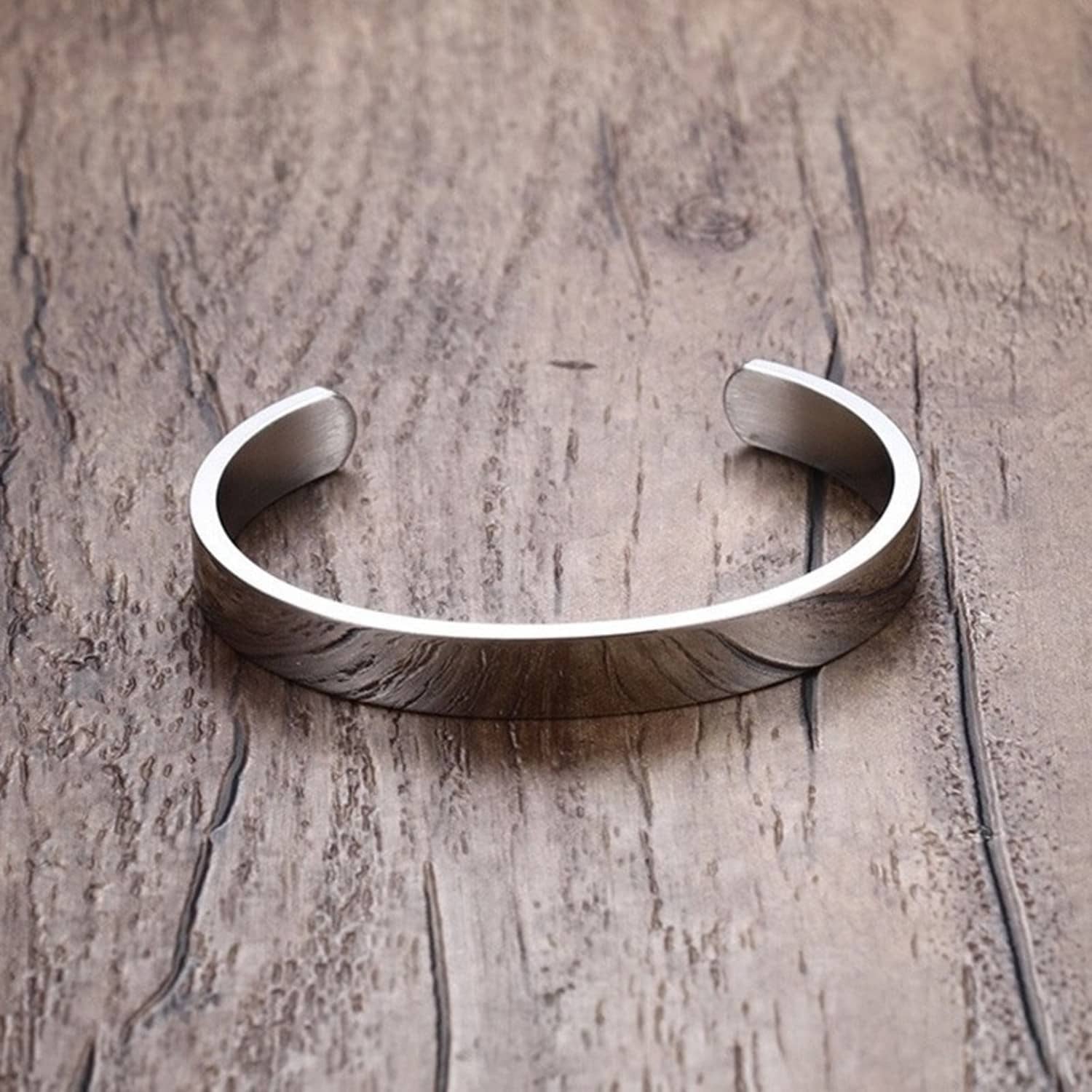 Solid Cuff Rhodium 316L Surgical Stainless Steel Cuff Free Size Kada Bangle Bracelet For Boys Men - Bangles & Bracelets | Buy online on ZillyBuy