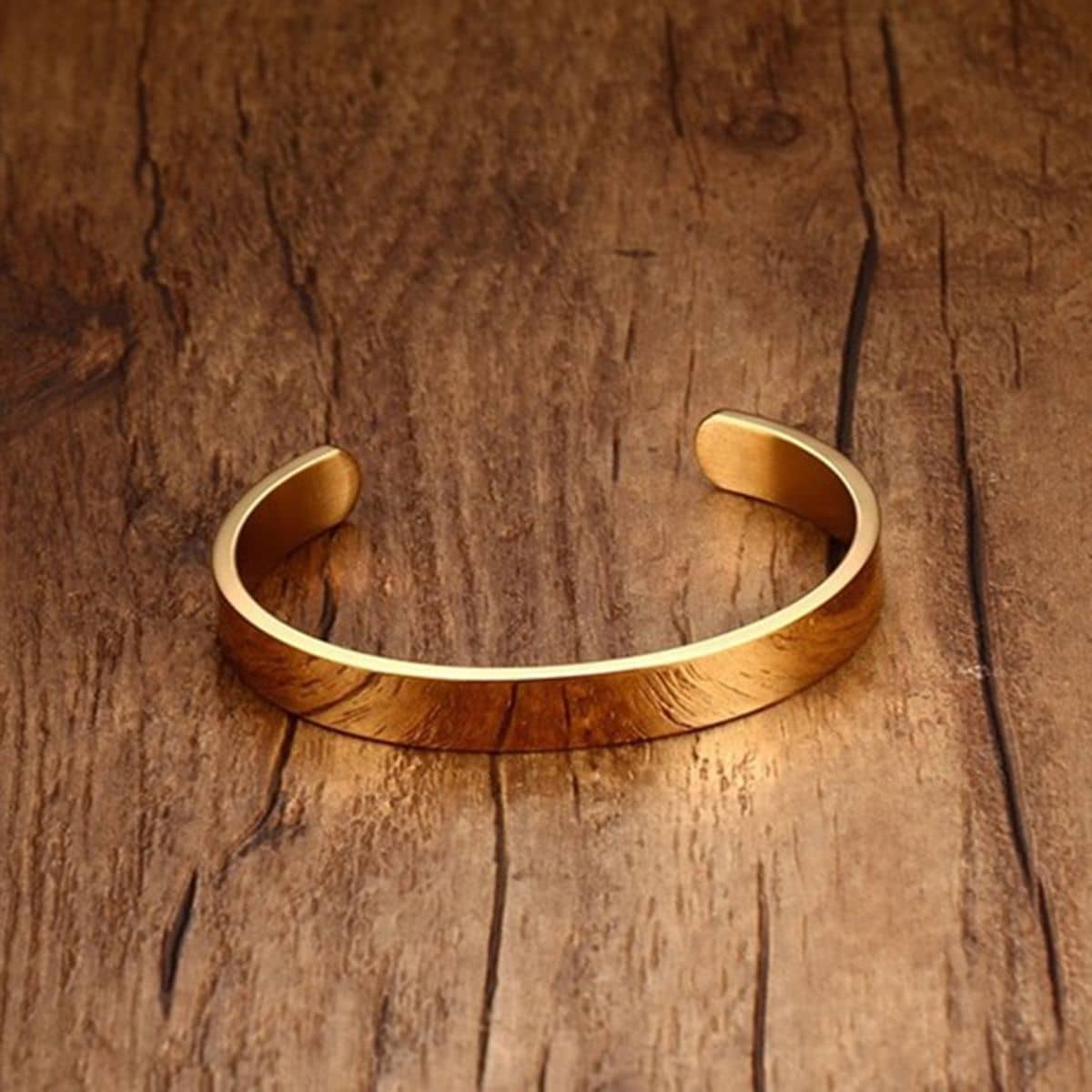The Jewelbox Solid Cuff 18K Gold 316L Surgical Stainless Steel Cuff Kada Bangle Bracelet For Boys Men - Bangles & Bracelets | Buy online on ZillyBuy