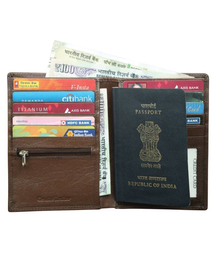     			Style 98 Genuine Leather Leather Brown Passport Holder