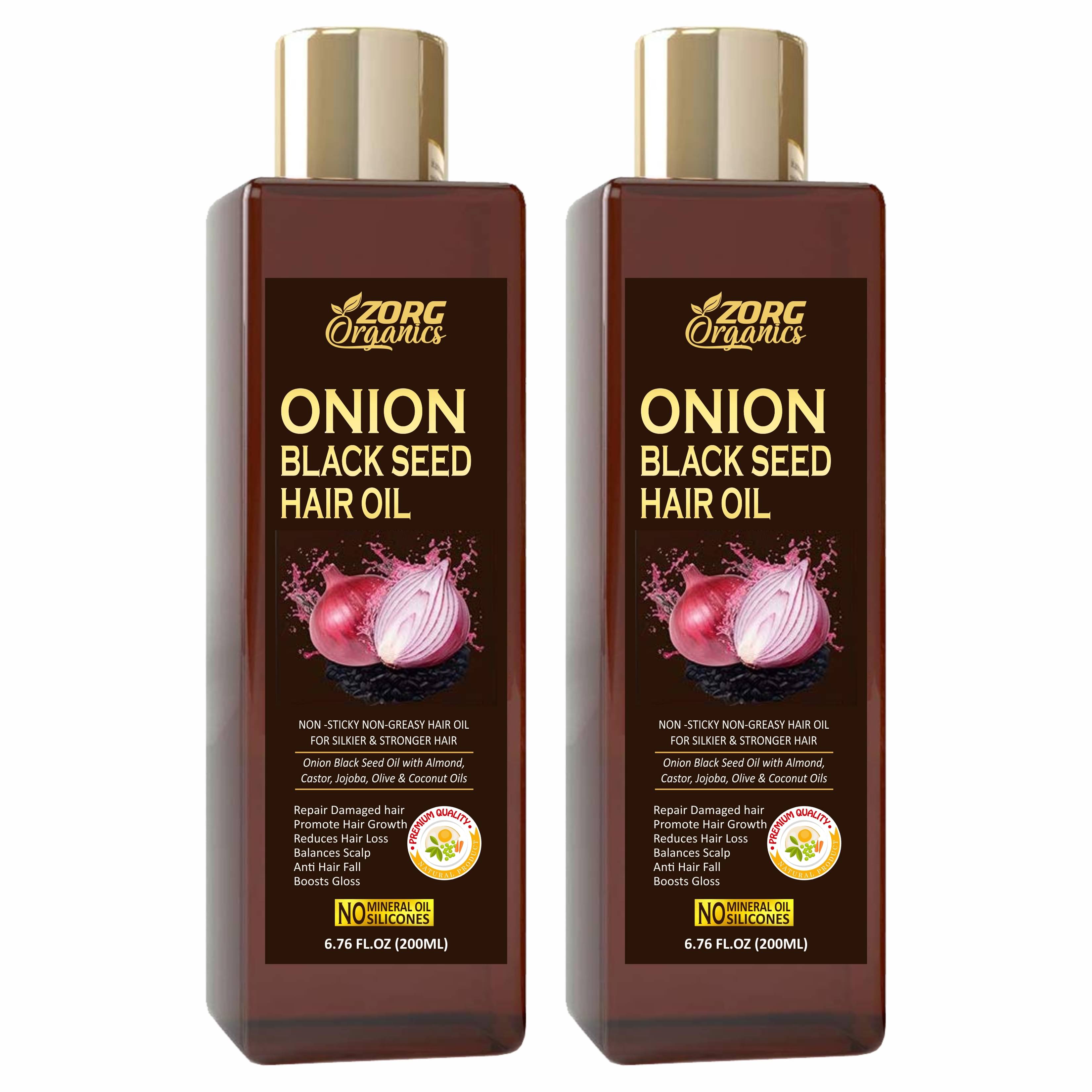     			Zorg Organics Onion Black Seed Hair Oil 400 mL Pack of 2