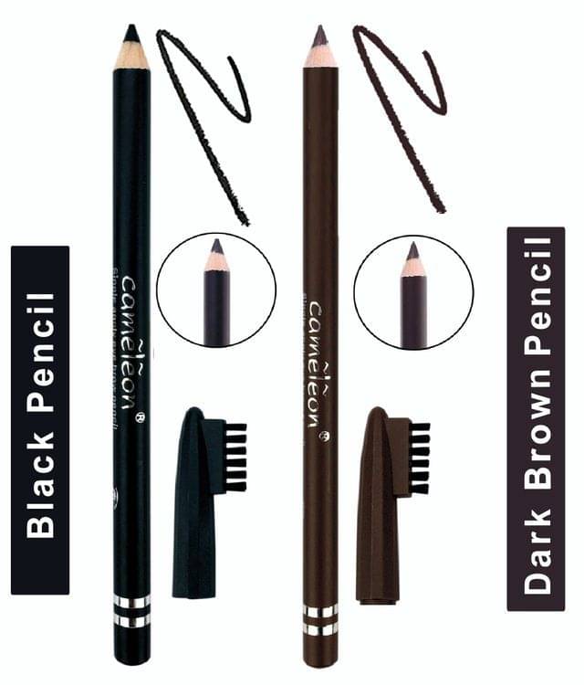     			Cameleon Eyebrow Pencil Black and Brown E-01& E-02 Brow Pencil Nude 1 g