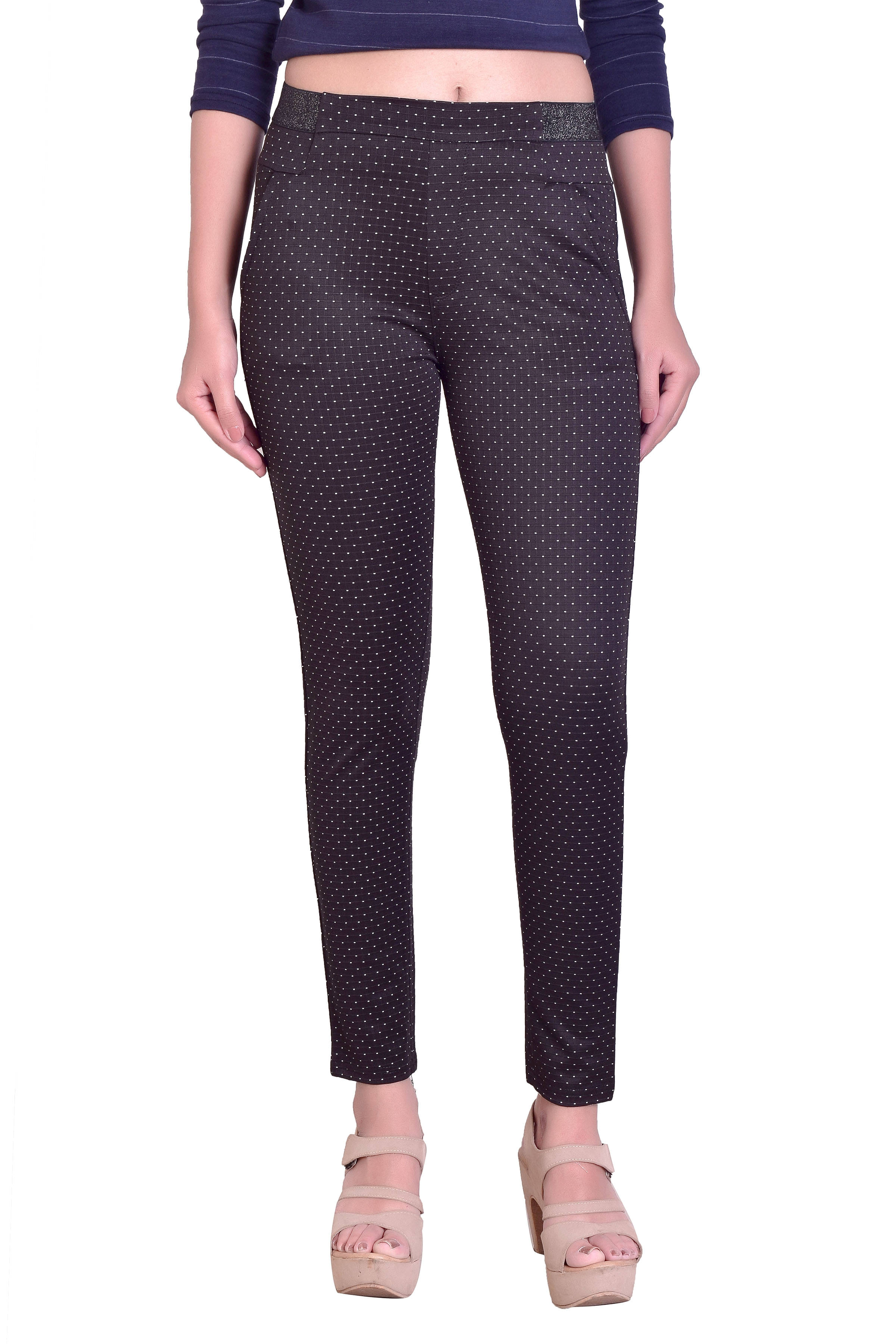     			Airways Cotton Lycra Jeggings - Black