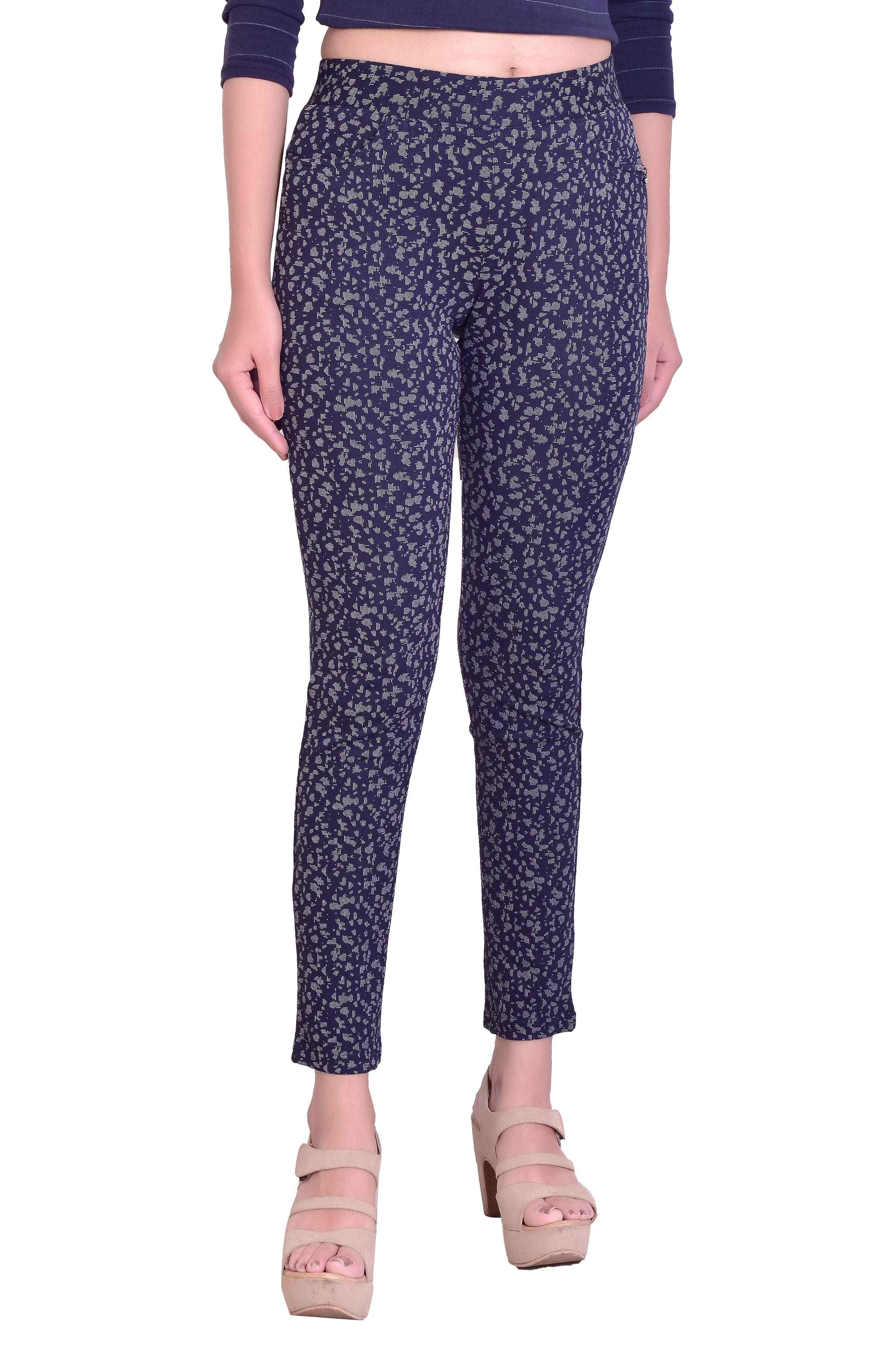     			Airways Cotton Lycra Jeggings - Blue