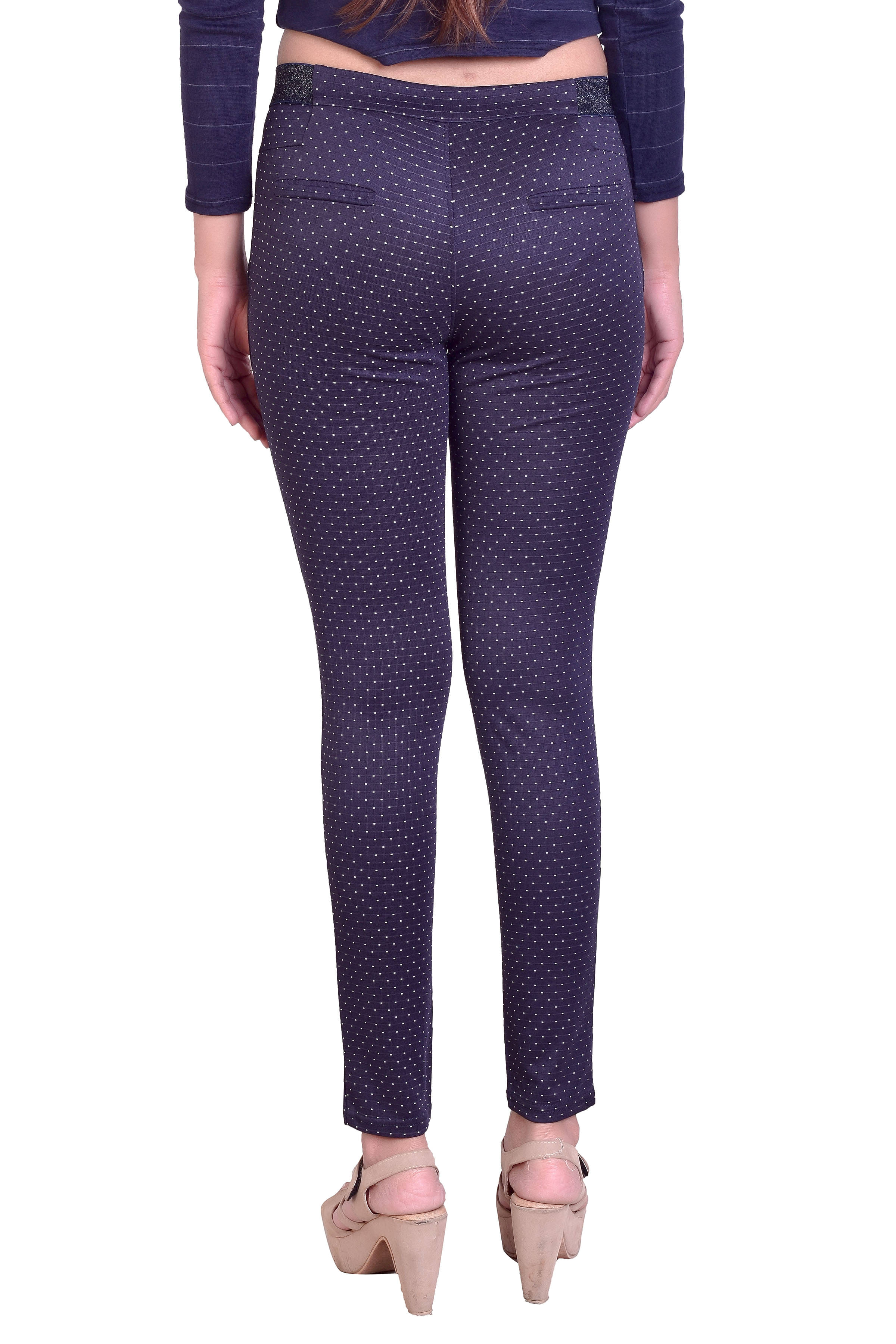     			Airways Cotton Lycra Jeggings - Blue