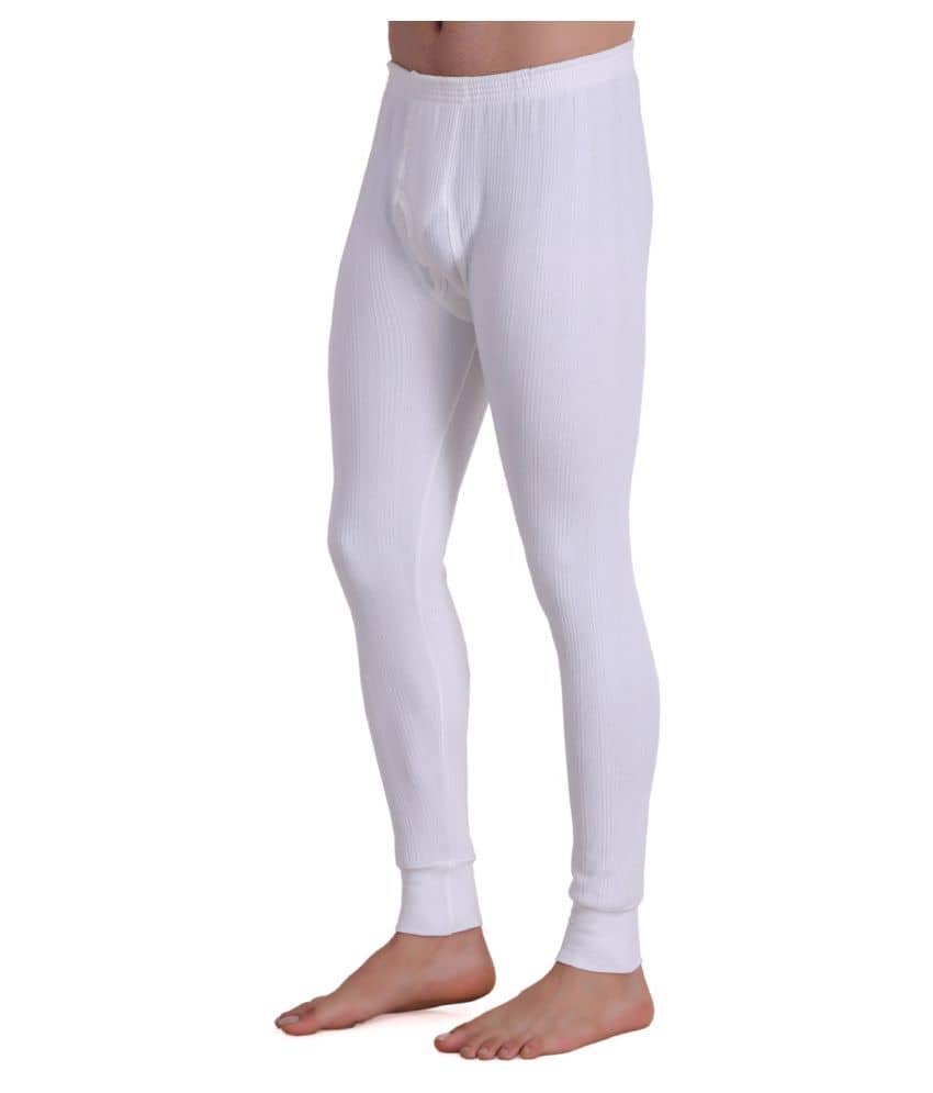 TT Pack of 1 Cotton Blend Thermal Bottoms For Men's ( White )