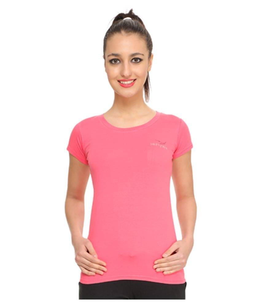 Hiflyers Women Cotton Solid Regular Fit Round Neck T-Shirt ( Rust )     			Hiflyers Women Cotton Solid Regular Fit Round Neck T-Shirt ( Rust )