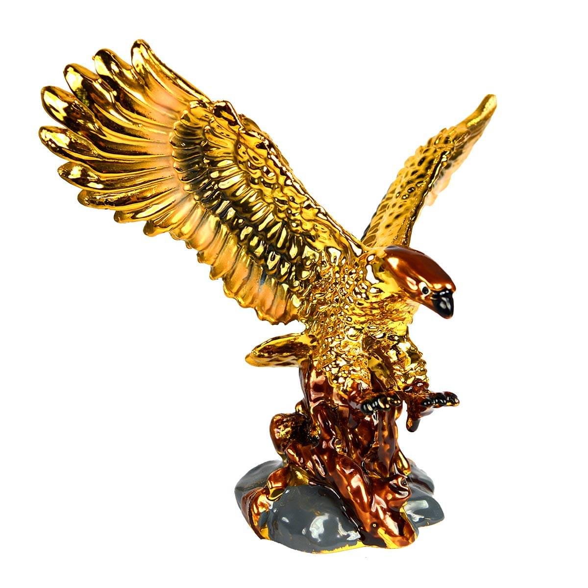     			BLESSINGS PARADISE Eagle Vastu, Feng Shui Flying Golden Eagle Spreading Wings for Remedy for Negativity