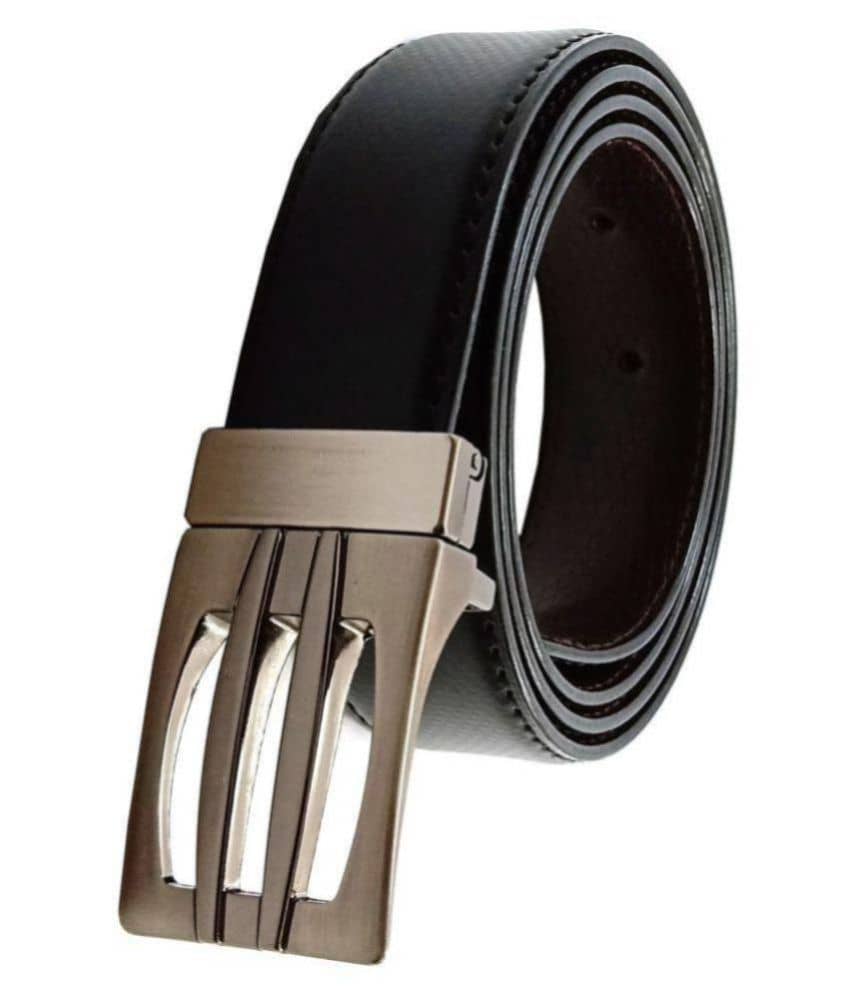 Runsi Black Faux Leather Formal Belt