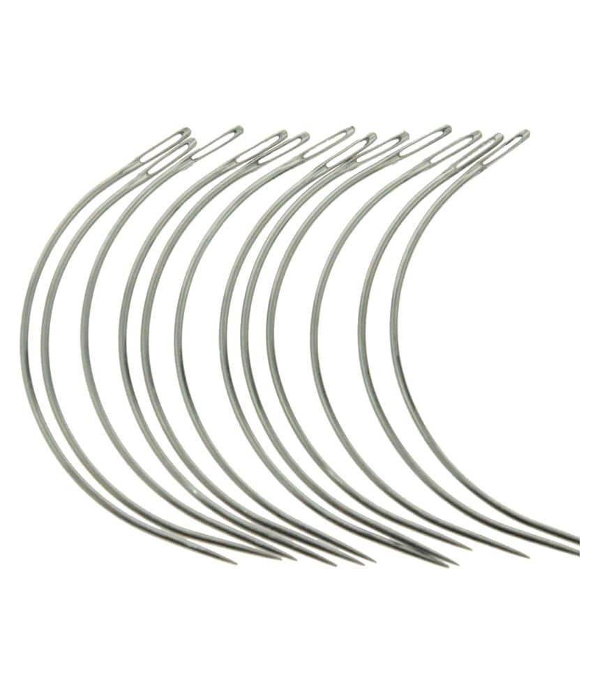 Pony Ratna Stainless S teel Curved Mattress Upholstery Hair Weaving Needles, 25 Pieces
