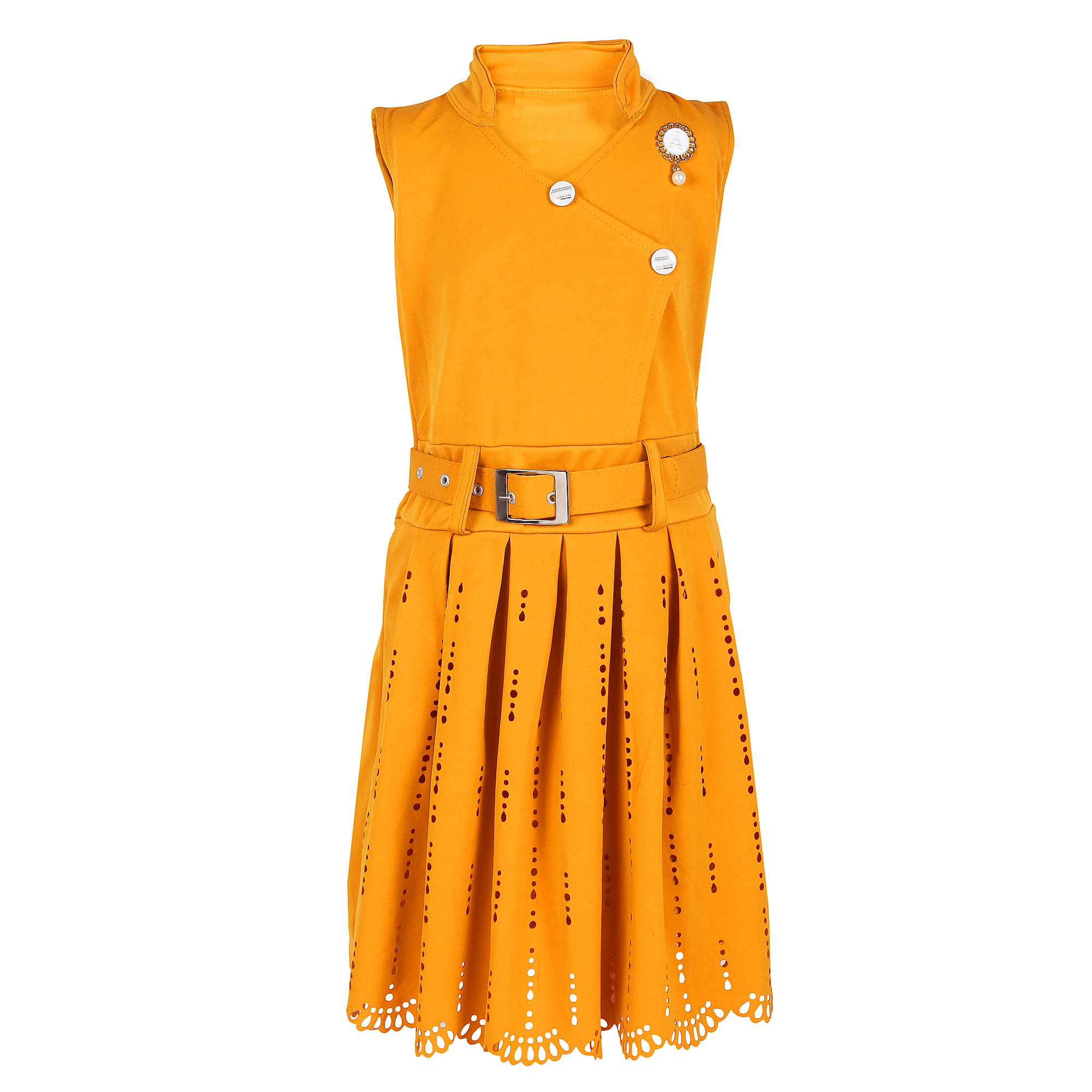Arshia Fashions Cotton Blend Shift Dress For Girls ( Pack of 1 , Yellow ) Arshia Fashions Cotton Blend Shift Dress For Girls ( Pack of 1 , Yellow )