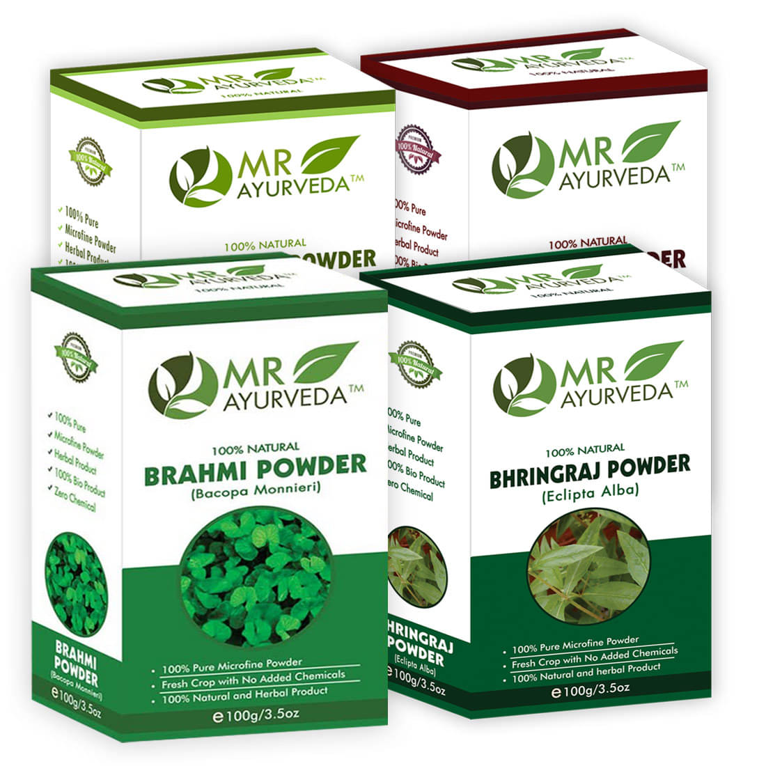 MR Ayurveda Natural Brahmi, Bhringraj, Amla & Shikakai Powder Hair Scalp Treatment 400 g Pack of 4 MR Ayurveda Natural Brahmi, Bhringraj, Amla & Shikakai Powder Hair Scalp Treatment 400 g Pack of 4